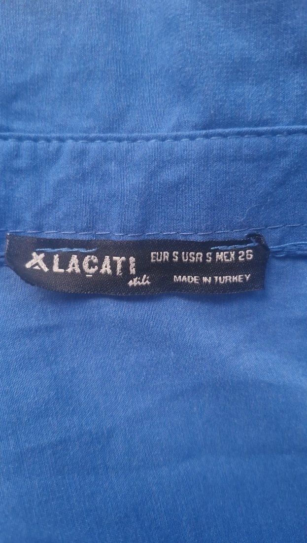 Mavi Balon Kollu Kadın Gömlek - Görsel 5