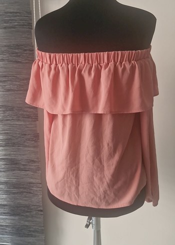 Pembe Volanlı Uzun Kollu Bohem Bluz - Görsel 3