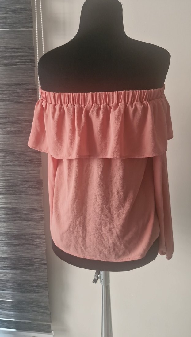 Pembe Volanlı Uzun Kollu Bohem Bluz - Görsel 3