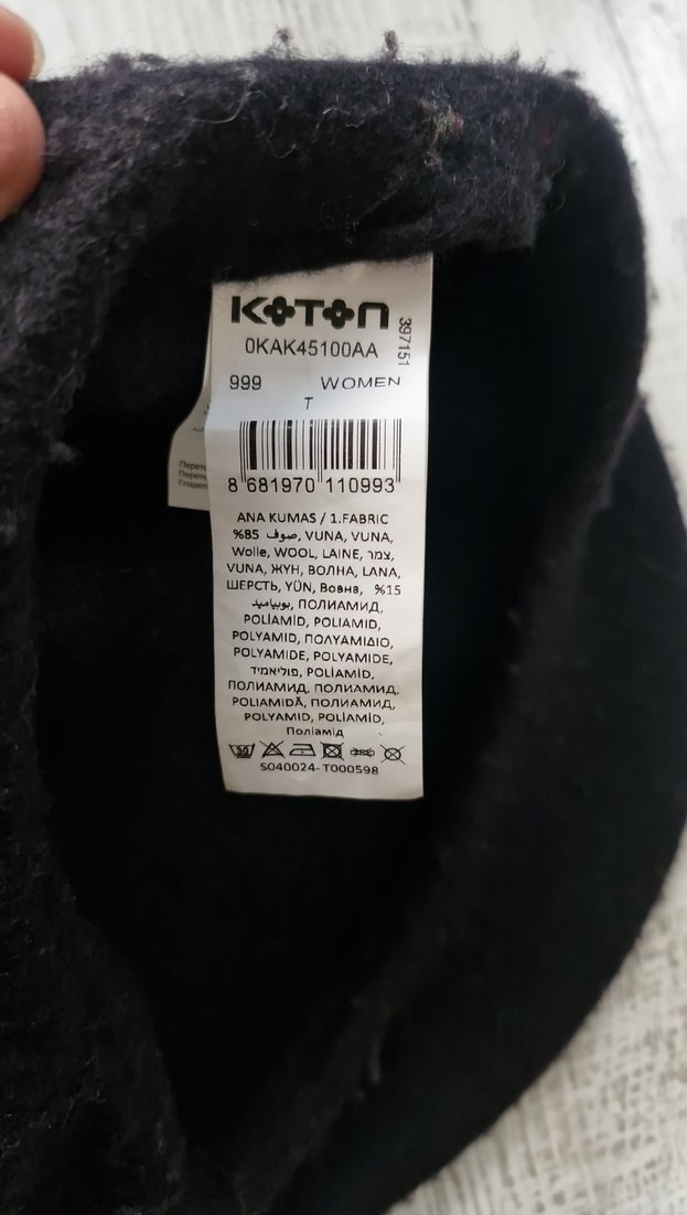 Siyah Yün Bere Kadın Şapka - Görsel 3