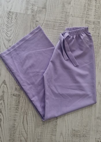 Mor Kadın Bol Kesim Kumaş Pantolon - Görsel 3