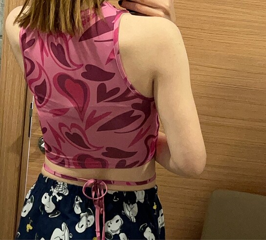 Diğer Jose clothing kadın bel ip dolama detay sıfır kol crop bluz m be