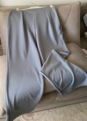 xl Beden Gri wide leg pantolon