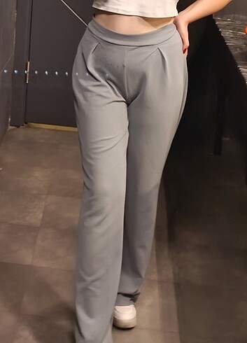 Trendyol & Milla Gri wide leg pantolon