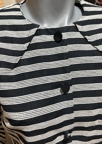 Zebra Desenli Gri Uzun Kollu Midi Kadın Ceket - Görsel 5