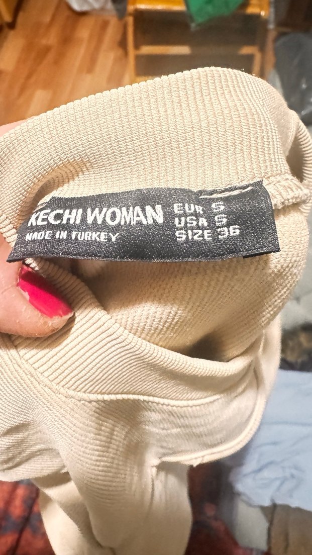 Bej metal dekolteli Crop Top - Görsel 5