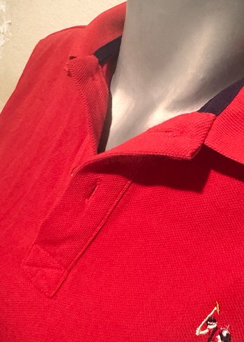 Kırmızı Kısa Kollu Polo Tişört - Görsel 3