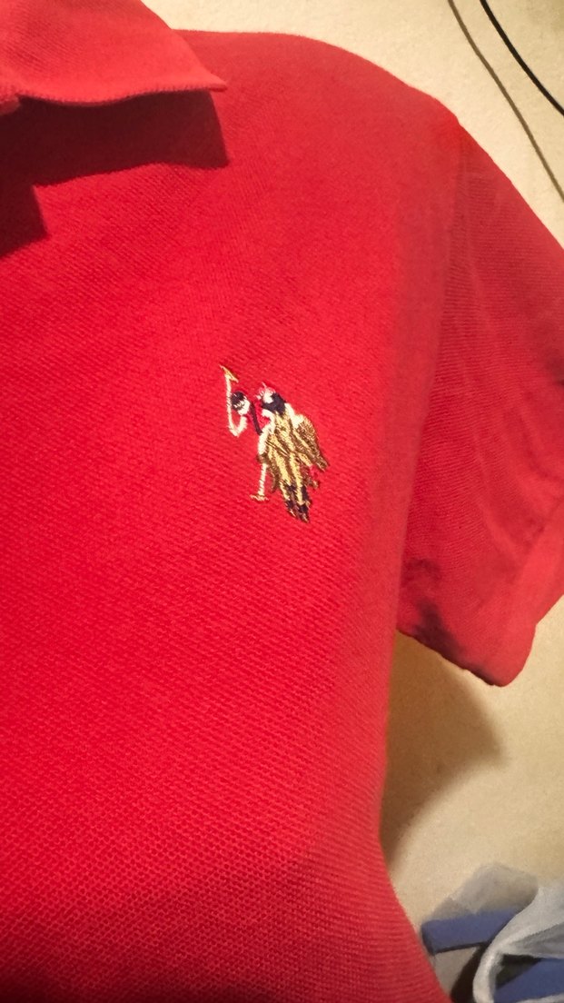 Kırmızı Kısa Kollu Polo Tişört - Görsel 2