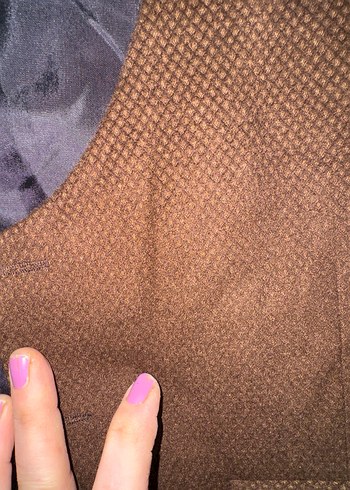 Düğmeli Kahverengi Süet Erkek Yelek M - Görsel 2