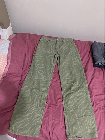 hm düşük bel yeşil kot pantolon