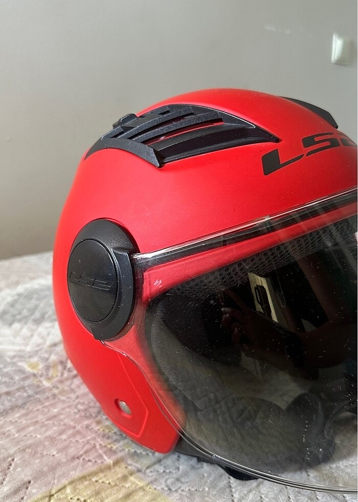 L52 Kırmızı Mat Kask - Görsel 3