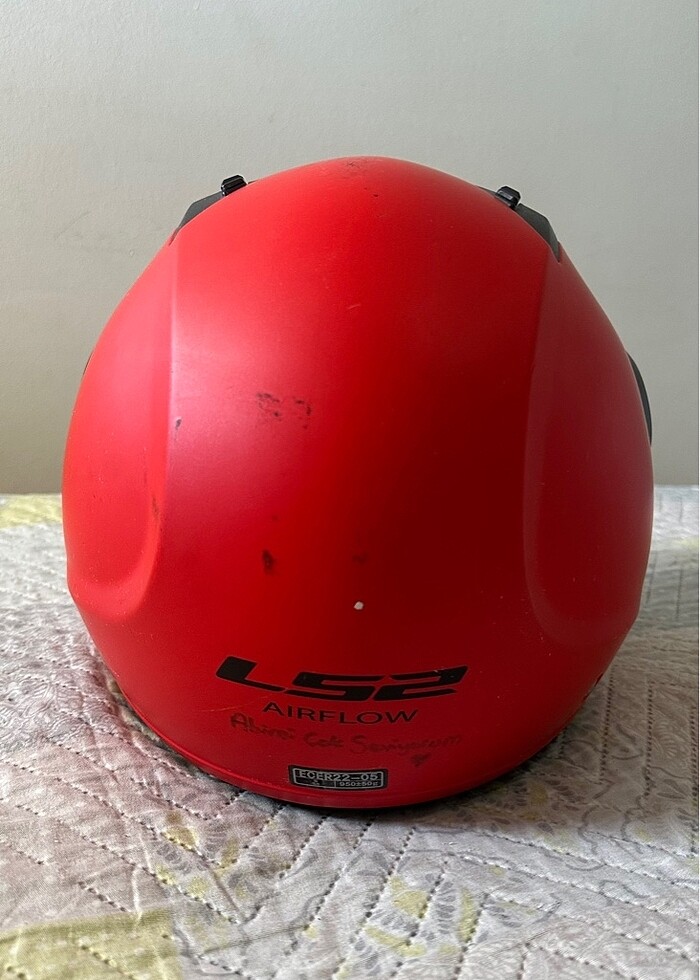 L52 Kırmızı Mat Kask - Görsel 5