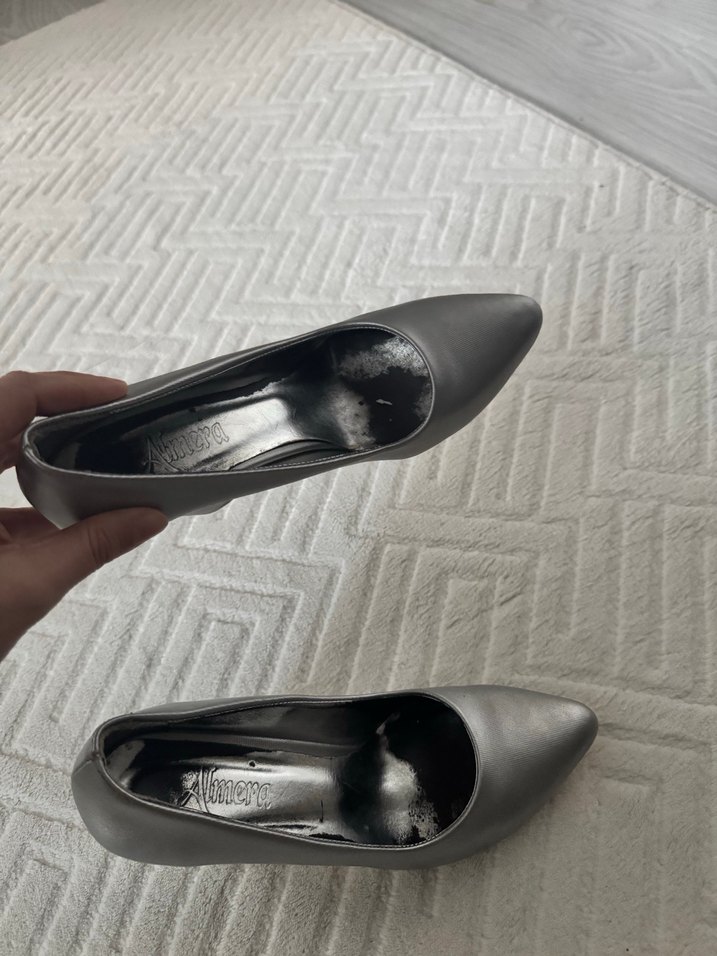 Gri Kadın Stiletto kadın Ayakkabısı - Görsel 2