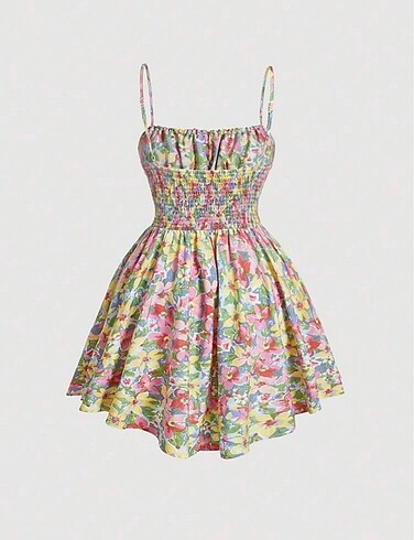 Sheinside Askılı çiçekli elbise