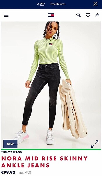 Nora mid rise skinny pantolon