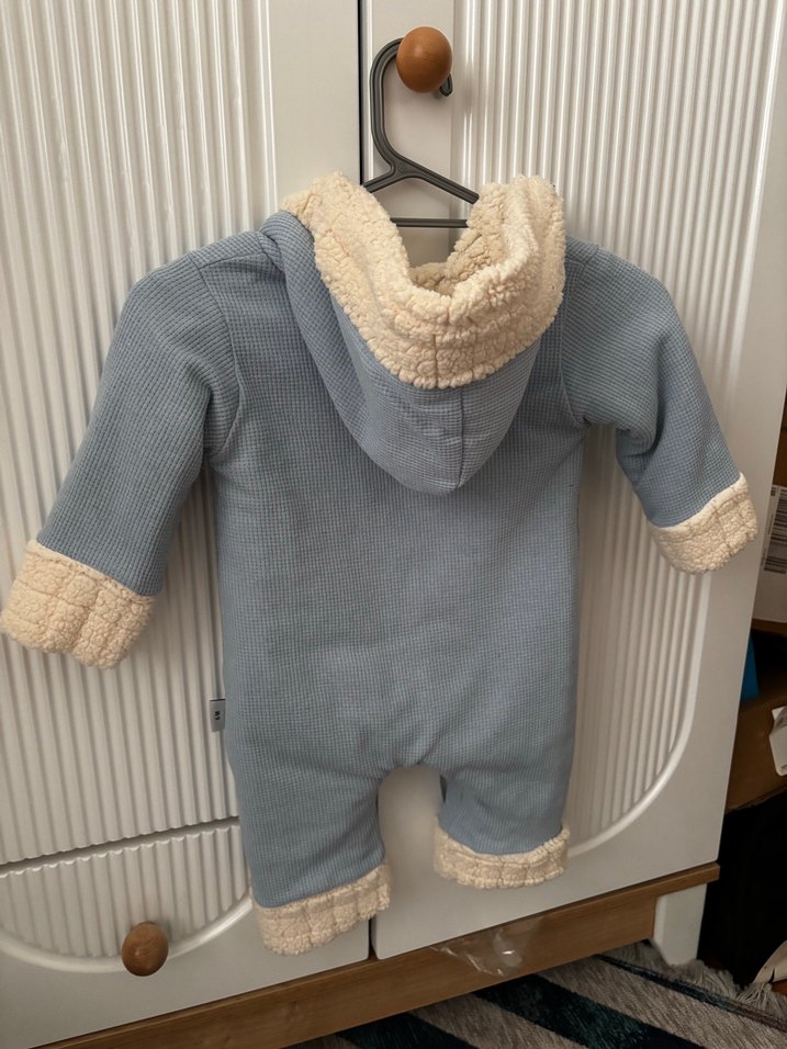 Düğmeli Mavi Erkek Bebek Tulum - Görsel 3