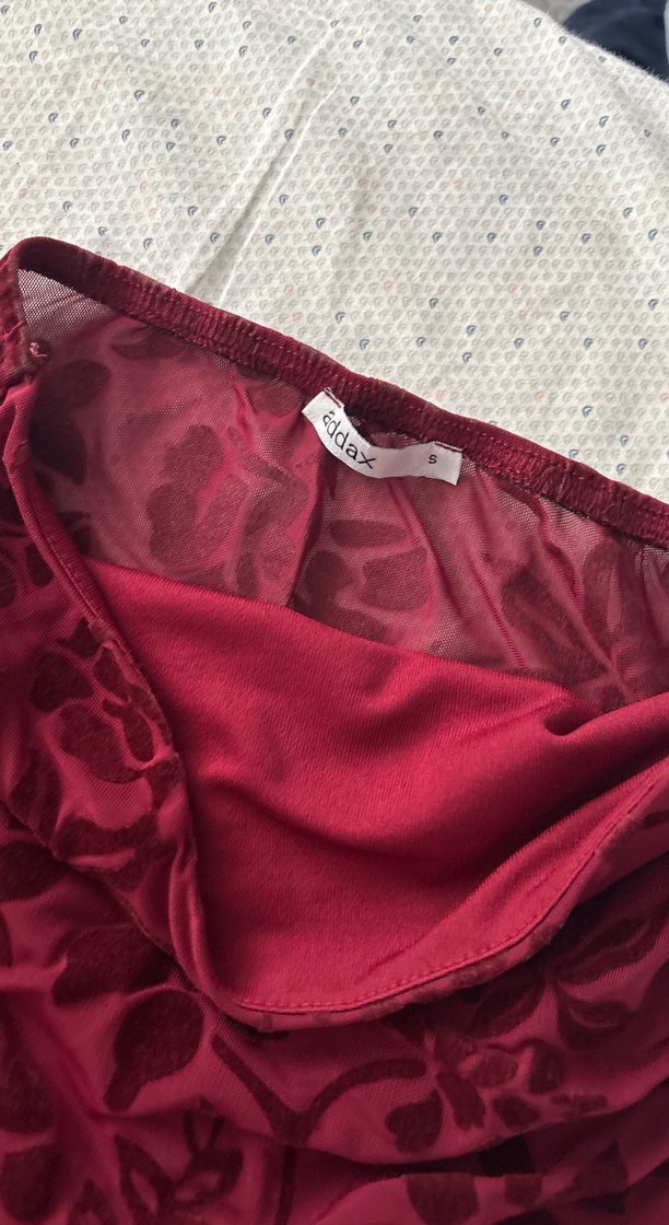 Bordo Desenli Hamile Midi Etek - Görsel 2