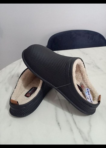 Gri Erkek Terlikler, Cırt Cırtlı, İnce Topuklu - Görsel 3