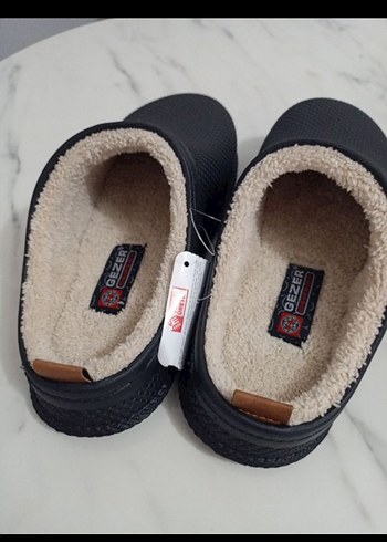 Gri Erkek Terlikler, Cırt Cırtlı, İnce Topuklu - Görsel 4