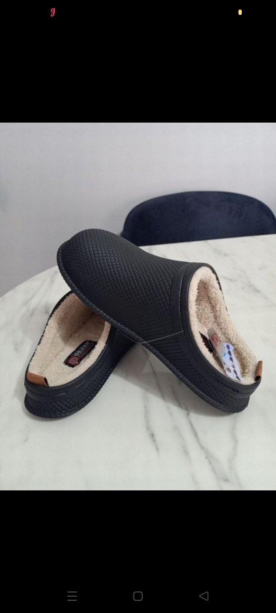 Gri Erkek Terlikler, Cırt Cırtlı, İnce Topuklu - Görsel 3