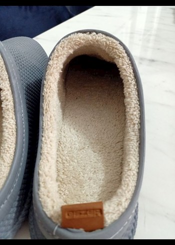 Gri Örgü Kadın Ev Terliği, Dolgu Topuklu - Görsel 5