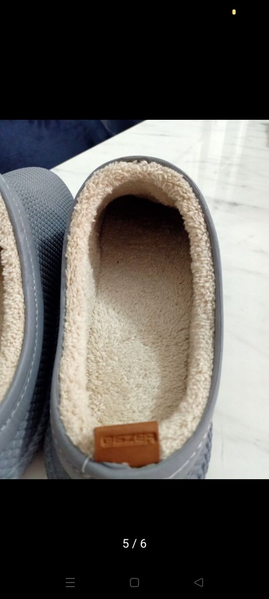 Gri Örgü Kadın Ev Terliği, Dolgu Topuklu - Görsel 5