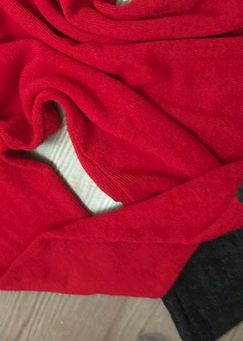 Uzun Kollu Kırmızı Kadın Kazak - Görsel 3