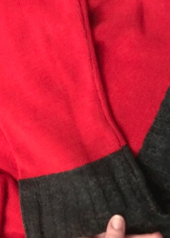 Uzun Kollu Kırmızı Kadın Kazak - Görsel 4