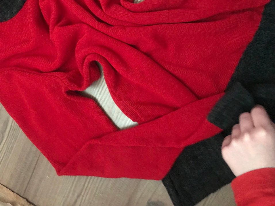 Uzun Kollu Kırmızı Kadın Kazak - Görsel 3