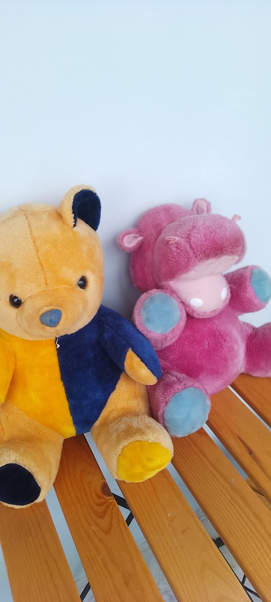 Renkli Peluş Ayı ve Su Aygırı Oyuncakları - Görsel 4