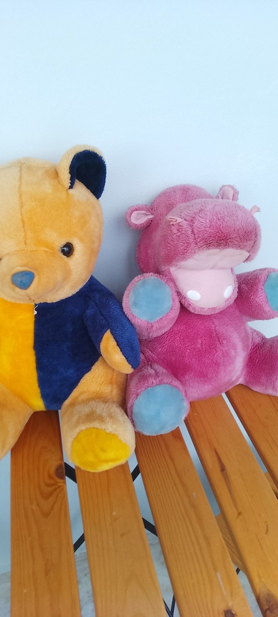 Renkli Peluş Ayı ve Su Aygırı Oyuncakları - Görsel 3