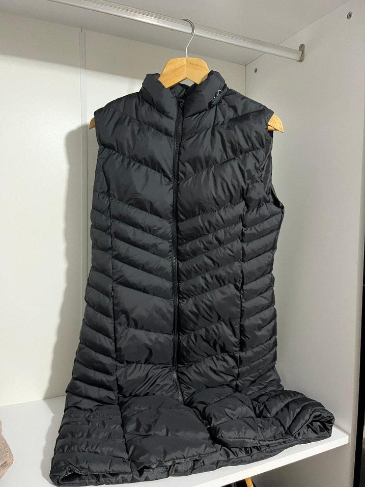 Siyah Uzun Kadın Kürk Detaylı Yelek - Görsel 4