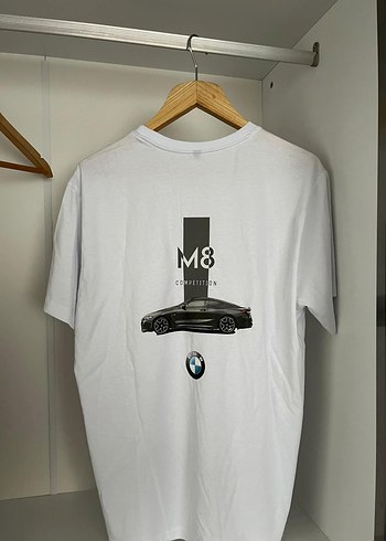 Beyaz BMW Baskılı Erkek Tişört - Görsel 2
