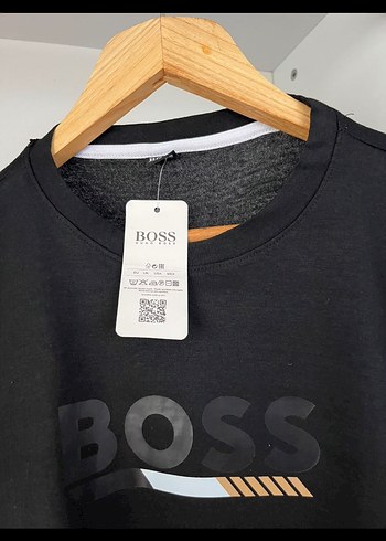 Siyah BOSS Baskılı Erkek Tişört - Görsel 3