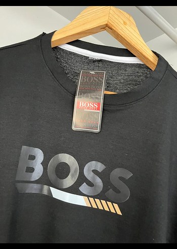 Siyah BOSS Baskılı Erkek Tişört - Görsel 2