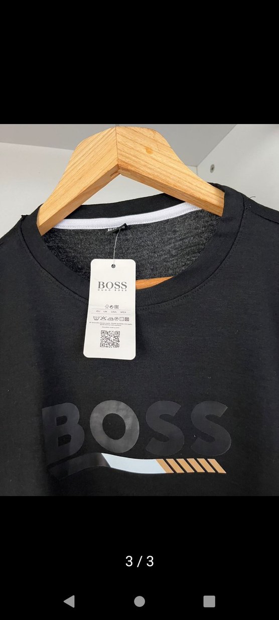 Siyah BOSS Baskılı Erkek Tişört - Görsel 3