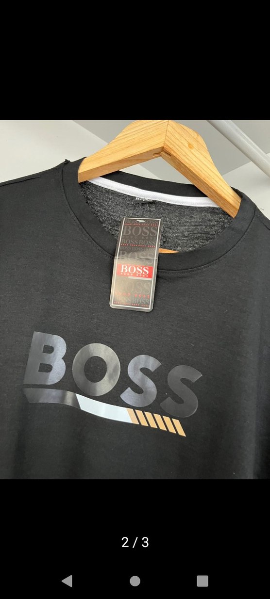Siyah BOSS Baskılı Erkek Tişört - Görsel 2