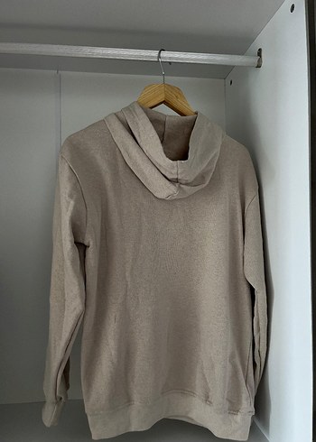 Bej Kapüşonlu Sweatshirt - Görsel 2