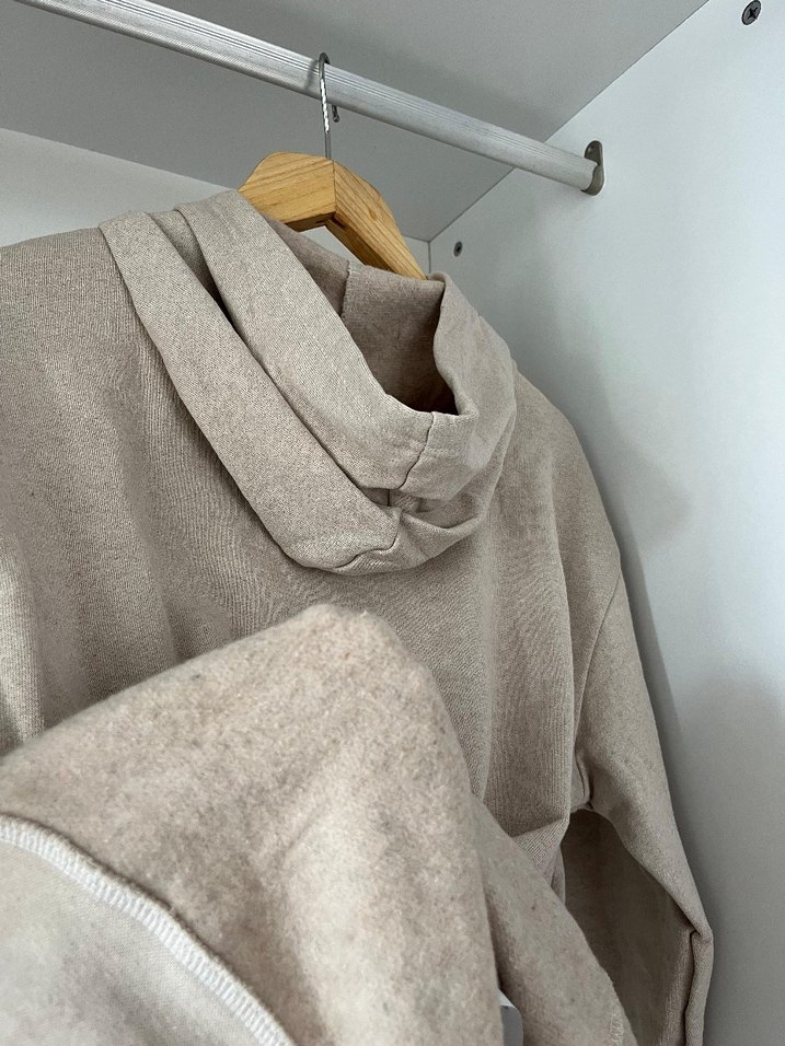 Bej Kapüşonlu Sweatshirt - Görsel 3