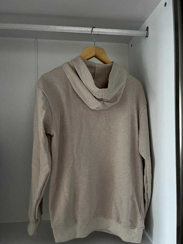 Bej Kapüşonlu Sweatshirt - Görsel 2