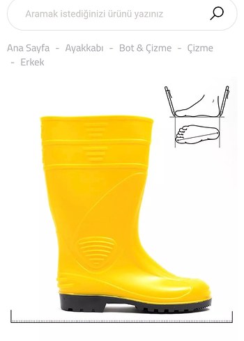 Sarı Yağmur Çizmesi 40 Numara - Görsel 7
