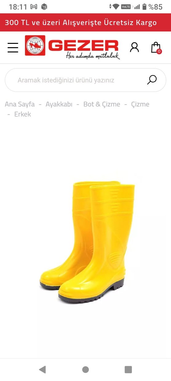 Sarı Yağmur Çizmesi 40 Numara - Görsel 2