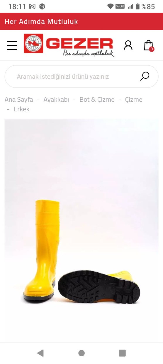 Sarı Yağmur Çizmesi 40 Numara - Görsel 3