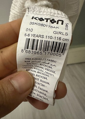 Koton Beyaz Kız Çocuk Bohem Straplez Elbise