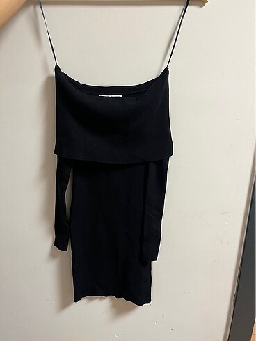 Pull&Bear Siyah Üste Yapışan Mini Elbise