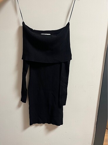 Pull and Bear Pull&Bear Siyah Üste Yapışan Mini Elbise