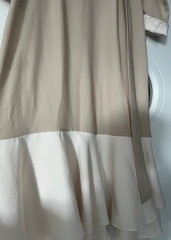 Bej Kadın Uzun Keten Elbise - Görsel 2