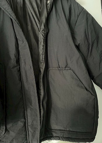 Siyah Kadın Midi Kaban, Kürk Detaylı - Görsel 3