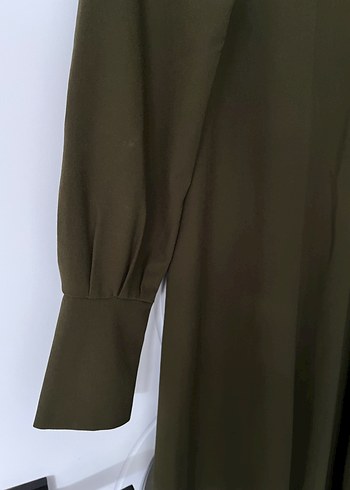 Kadın Haki Uzun Kollu Salaş Elbise - Görsel 3