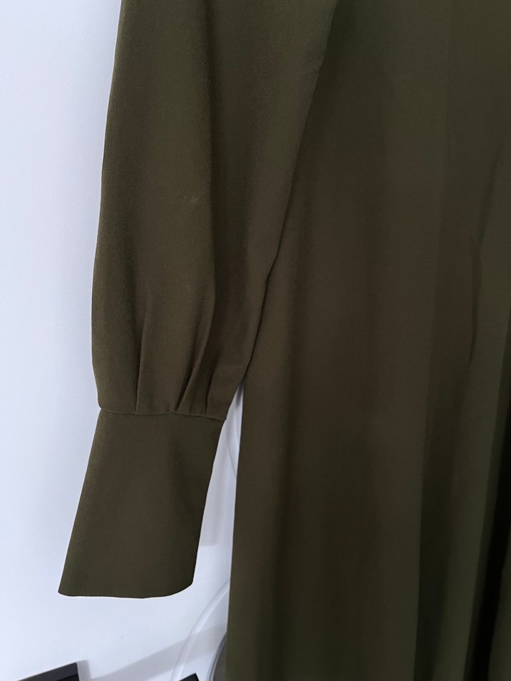 Kadın Haki Uzun Kollu Salaş Elbise - Görsel 3